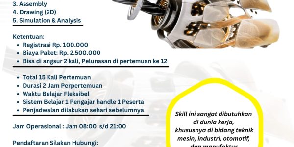 Paket Kursus Komputer Autodesk Inventor di Rumah Belajar Kursus Komputer Privat YMII Cileungsi